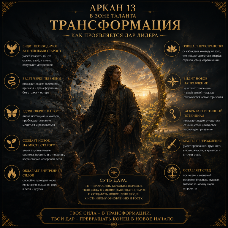 Аркан 13 в зоне таланта матрицы судьбы: дар трансформации других