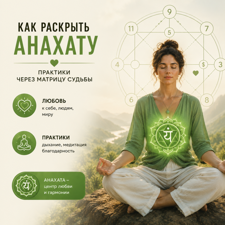 Как раскрыть анахату: практики через матрицу судьбы