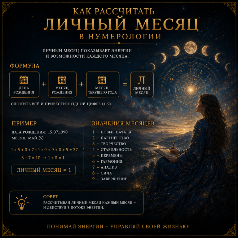 Как рассчитать личный месяц в нумерологии