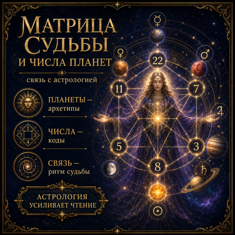 Матрица судьбы и числа планет: связь с астрологией