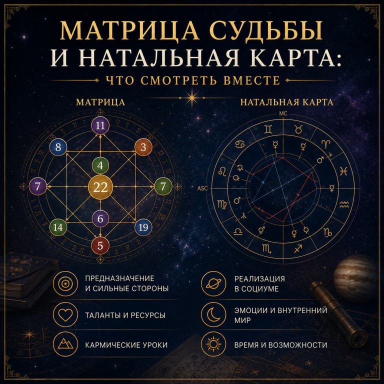 Матрица судьбы и натальная карта: что смотреть вместе