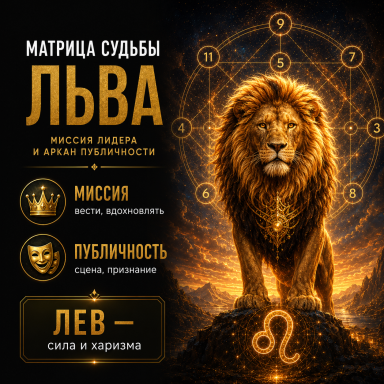 Матрица судьбы Льва: миссия лидера и аркан публичности