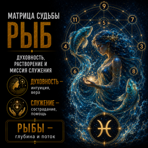 Матрица судьбы Рыб: духовность, растворение и миссия служения