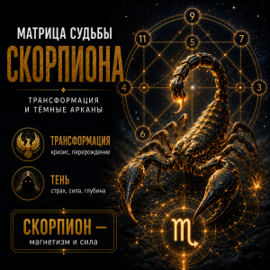 Матрица судьбы Скорпиона: трансформация и тёмные арканы