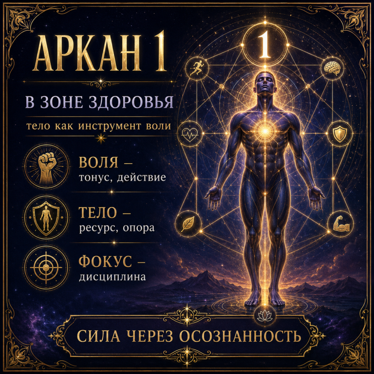 Аркан 1 в зоне здоровья матрицы судьбы: тело как инструмент воли
