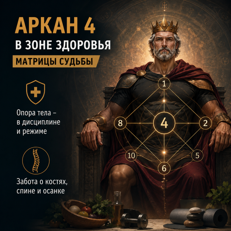 Аркан 4 в зоне здоровья матрицы судьбы: хронические болезни и жёсткость