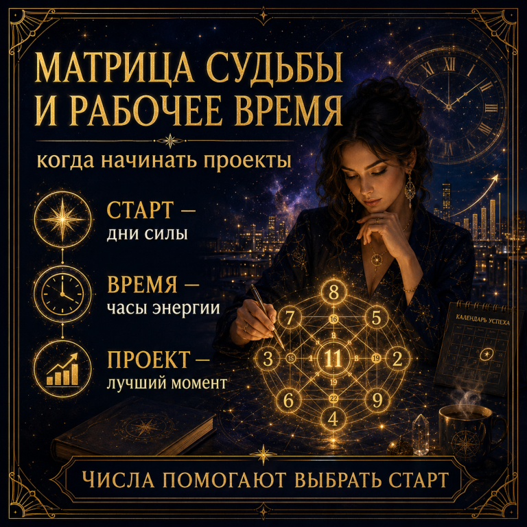 Матрица судьбы и нумерология рабочего времени: когда начинать проекты