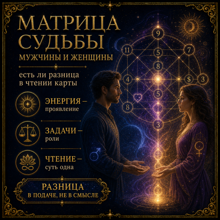 Матрица судьбы мужчины и женщины: есть ли разница в чтении карты