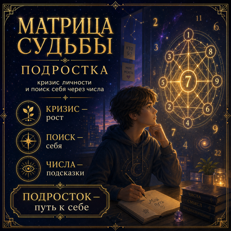 Матрица судьбы подростка: кризис личности и поиск себя через числа