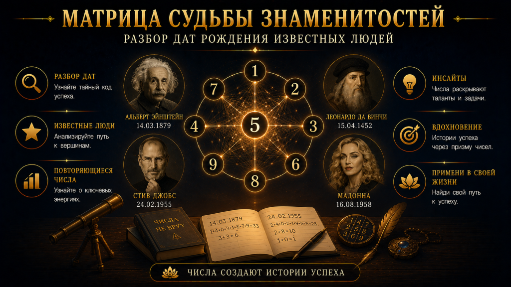 Матрица судьбы знаменитостей