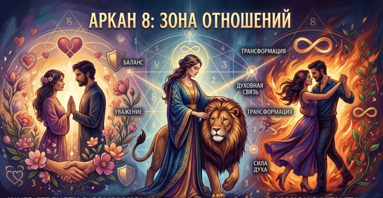 Аркан 8 в зоне отношений Матрицы Судьбы: кто на самом деле сильнее в паре