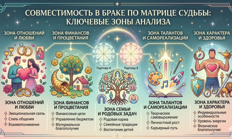 Совместимость в браке по матрице судьбы: ключевые зоны анализа