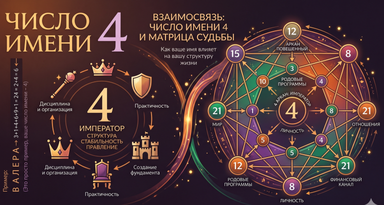 Число имени 4 в матрице судьбы: имя как усилитель кармической задачи строителя