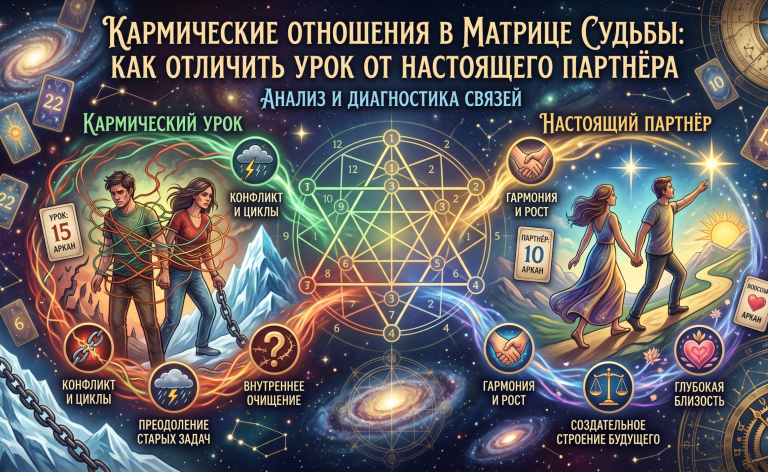 Кармические отношения в матрице судьбы: как отличить урок от настоящего партнёра