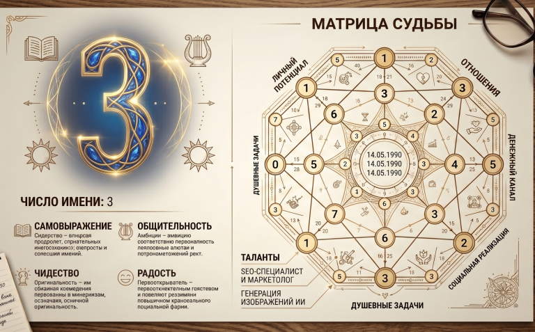 Число имени 3 и матрица судьбы: как имя раскрывает или блокирует творческий аркан