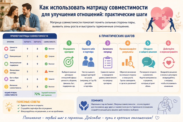 Как использовать матрицу совместимости для улучшения отношений: практические шаги