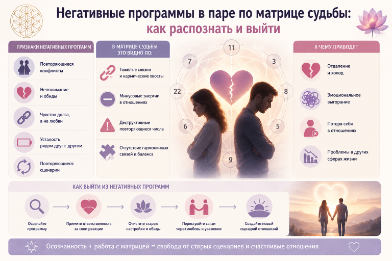 Негативные программы в паре по матрице судьбы: как распознать и выйти