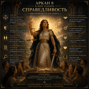 Аркан 8 в зоне таланта матрицы судьбы: дар силы и трансформации