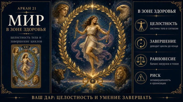 Аркан 21 Мир в зоне здоровья: целостность тела и завершение циклов