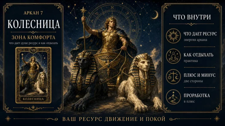 Зона комфорта в матрице судьбы: аркан 7 Колесница — что даёт душе ресурс и как отдыхать