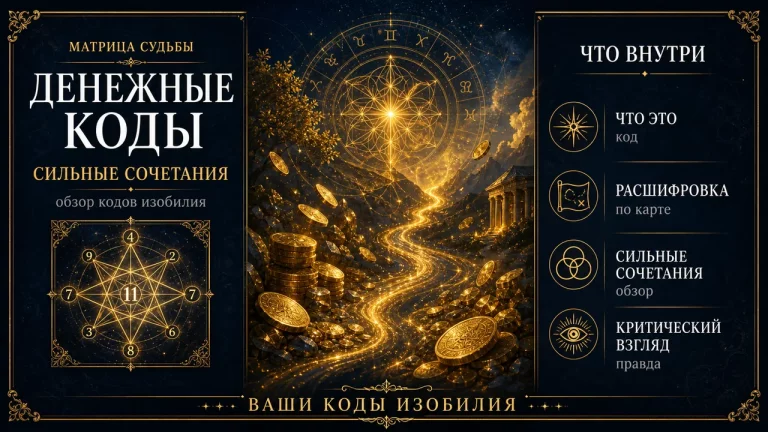 Денежные коды в матрице судьбы: обзор сильных сочетаний