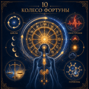 Аркан 10 Колесо Фортуны в зоне здоровья матрицы судьбы: циклы обострений и гормональный фон