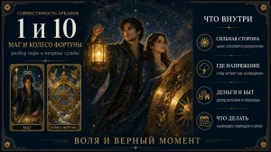 Совместимость арканов 1 и 10 в матрице судьбы, Маг и Колесо Фортуны
