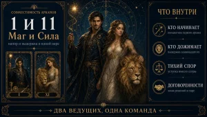 Инфографика совместимость арканов 1 и 11 в матрице судьбы, Маг и Сила