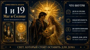 Совместимость арканов 1 и 19 в матрице судьбы: инфографика по паре Маг и Солнце