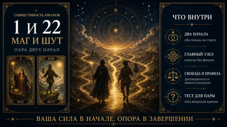 Совместимость арканов 1 и 22 в матрице судьбы: Маг и Шут