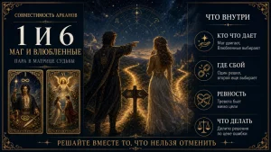 Инфографика совместимость арканов 1 и 6 в матрице судьбы, Маг и Влюблённые