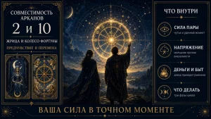 Совместимость арканов 2 и 10 в матрице судьбы, Жрица и Колесо Фортуны
