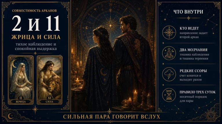 Совместимость арканов 2 и 11 в матрице судьбы, Жрица и Сила