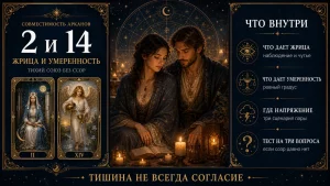 Совместимость арканов 2 и 14 в матрице судьбы, Жрица и Умеренность