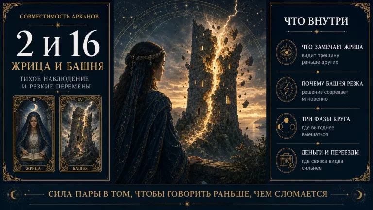 Совместимость арканов 2 и 16 в матрице судьбы, Жрица и Башня