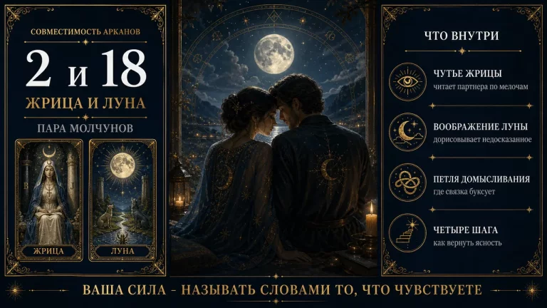 Совместимость арканов 2 и 18 в матрице судьбы: Жрица и Луна