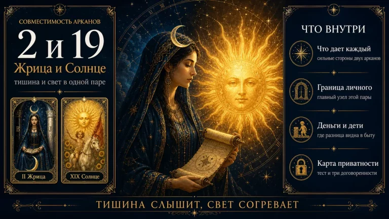 Совместимость арканов 2 и 19 в матрице судьбы, Жрица и Солнце