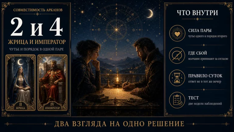 Совместимость арканов 2 и 4 в матрице судьбы: Жрица и Император