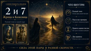 Совместимость арканов 2 и 7 в матрице судьбы: Жрица и Колесница