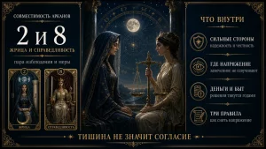 Совместимость арканов 2 и 8 в матрице судьбы: Жрица и Справедливость