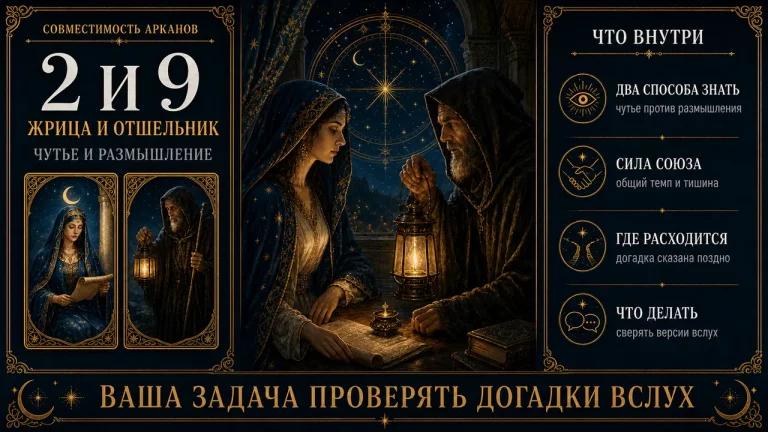 Совместимость арканов 2 и 9: Жрица и Отшельник, о чём эта пара