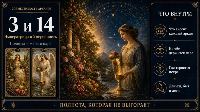 Совместимость арканов 3 и 14 в матрице судьбы: Императрица и Умеренность