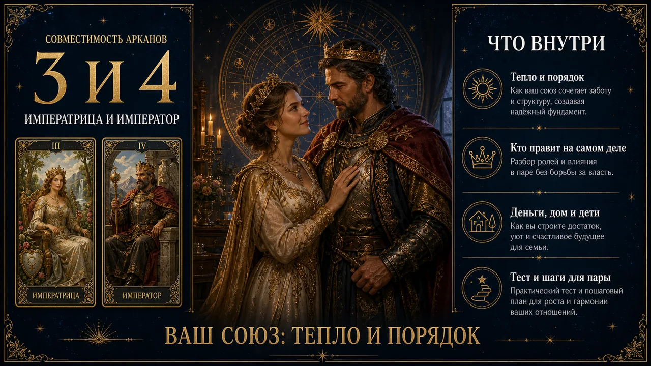 Совместимость арканов 3 и 4 в матрице судьбы, Императрица и Император