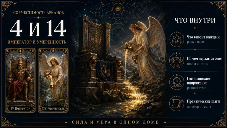 Совместимость арканов 4 и 14 в матрице судьбы: Император и Умеренность