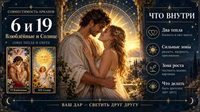 Совместимость арканов 6 и 19: Влюблённые и Солнце, тёплая и светлая пара