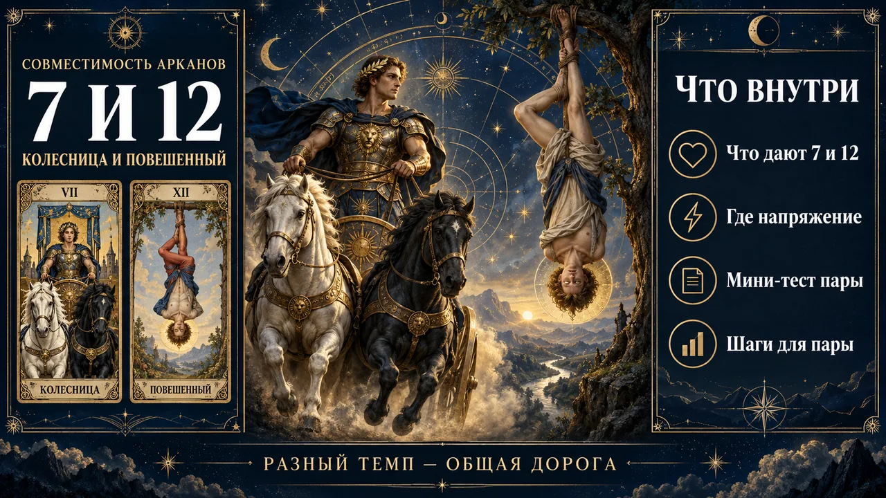 Совместимость арканов 7 и 12: Колесница и Повешенный, о чём эта пара