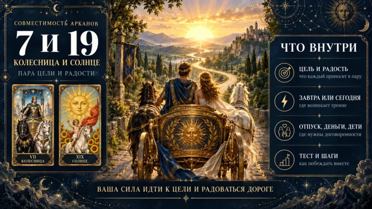 Совместимость арканов 7 и 19: Колесница и Солнце, о чем эта пара