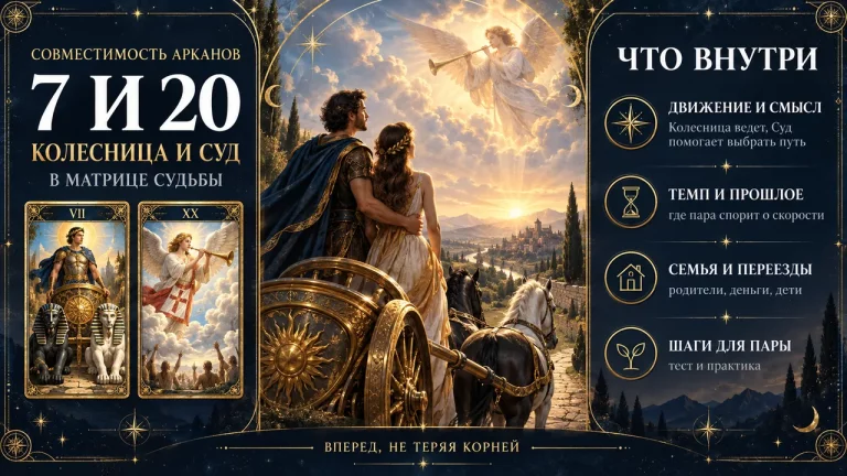 Совместимость арканов 7 и 20: Колесница и Суд, о чем эта пара
