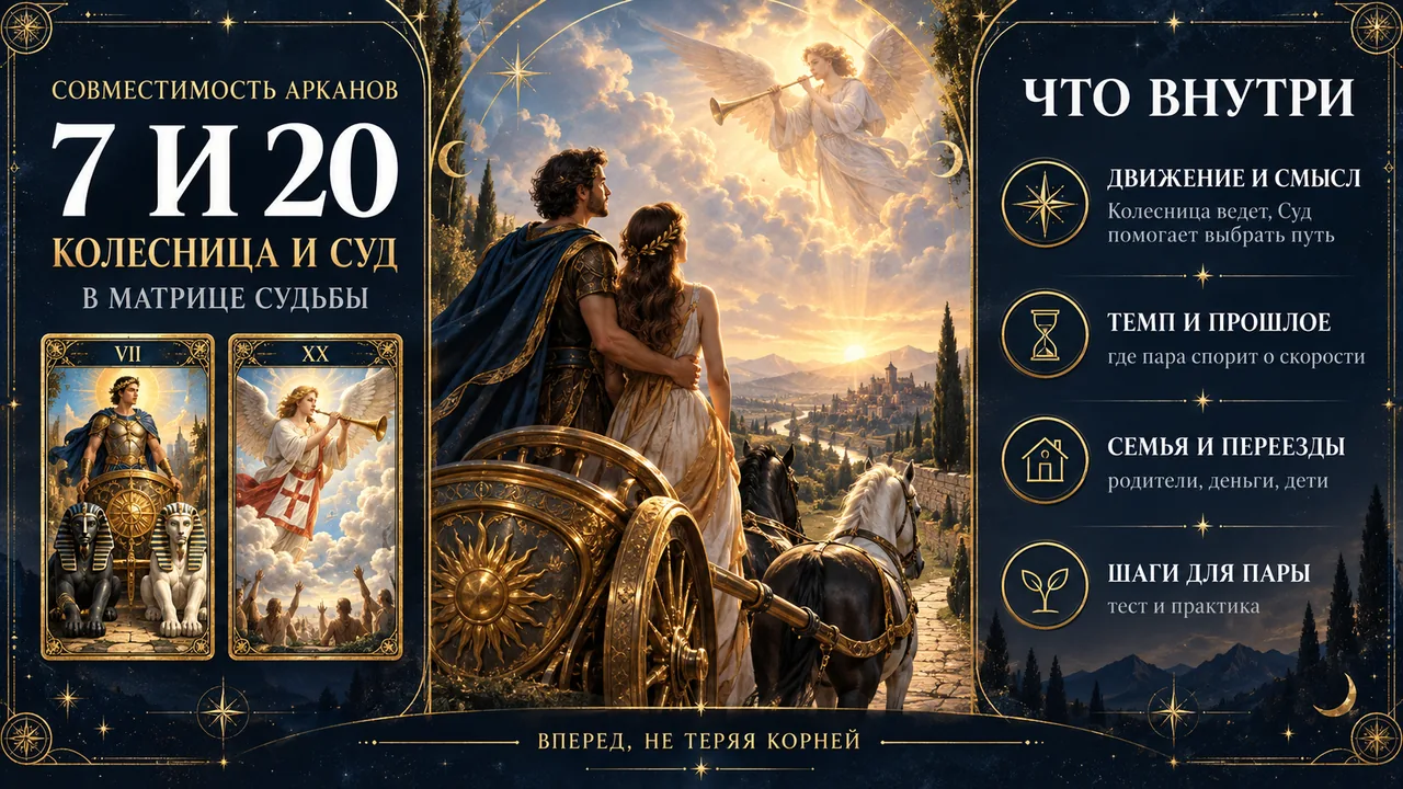 Совместимость арканов 7 и 20: Колесница и Суд, о чем эта пара