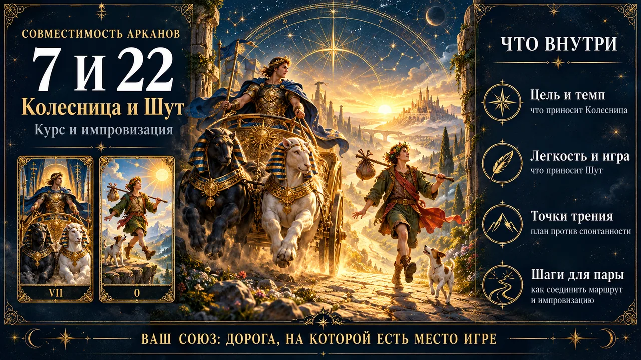 Совместимость арканов 7 и 22: Колесница и Шут, что внутри разбора пары